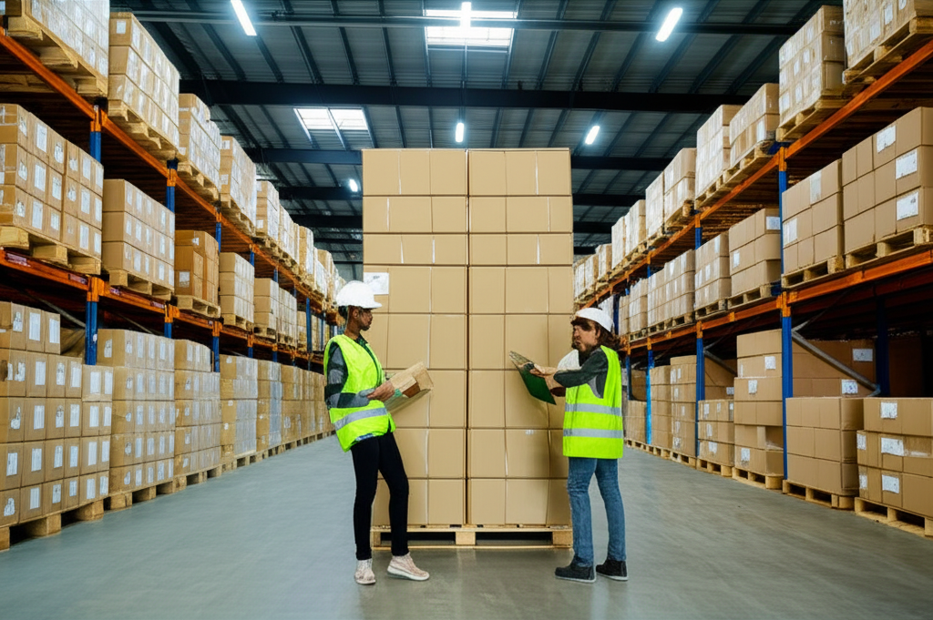 Almacén industrial mostrando estándares de calidad certificados